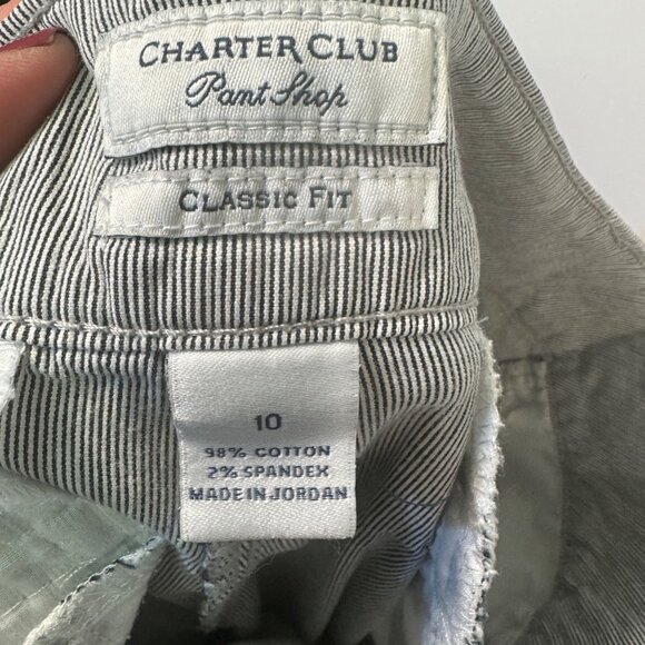Charter Club Womens Classic Fit Striped Pants Size 10 Cotton/Spandex - Picture 5 of 6